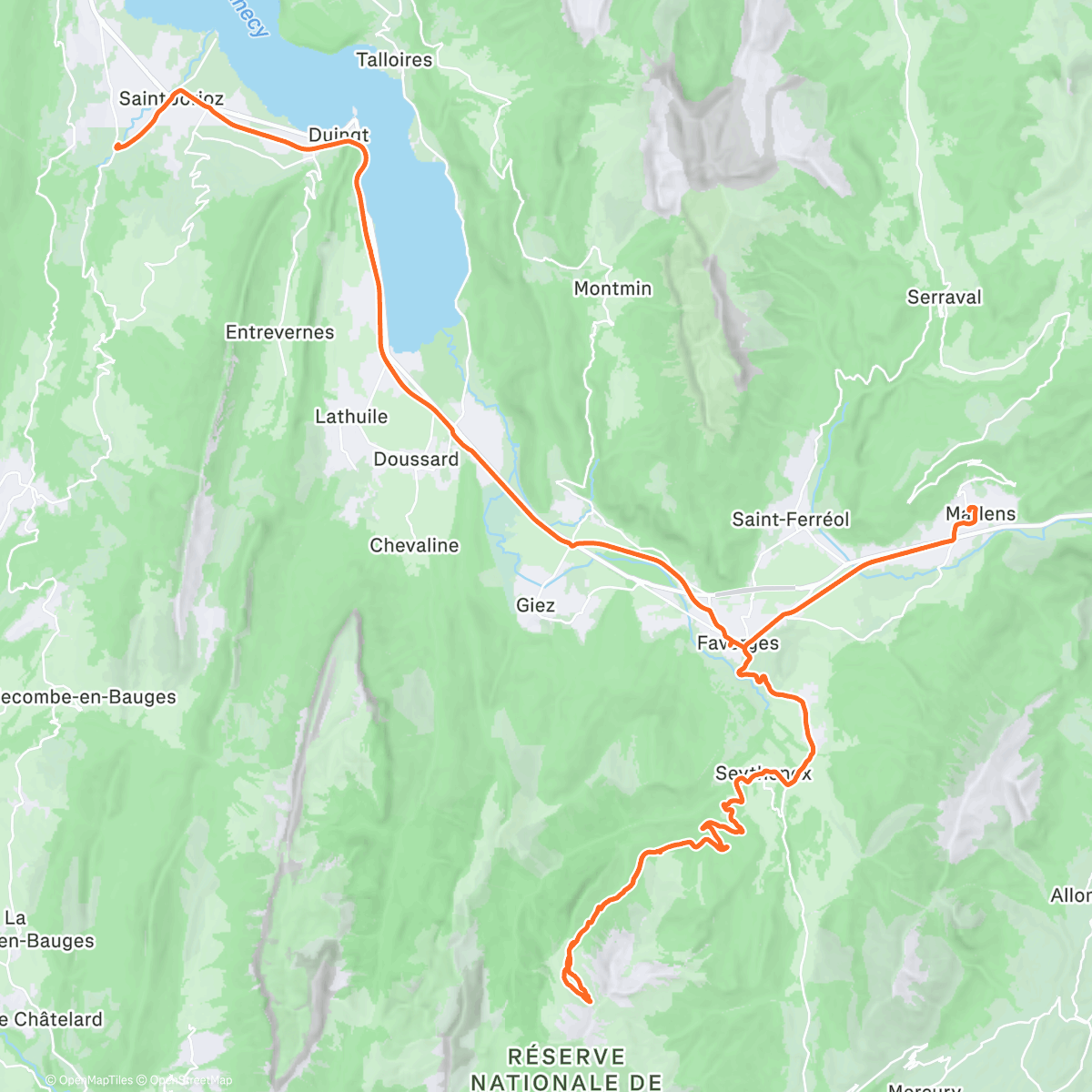 Карта физической активности (Vélo ski - St Jorioz petite Chaurionde Marlens)