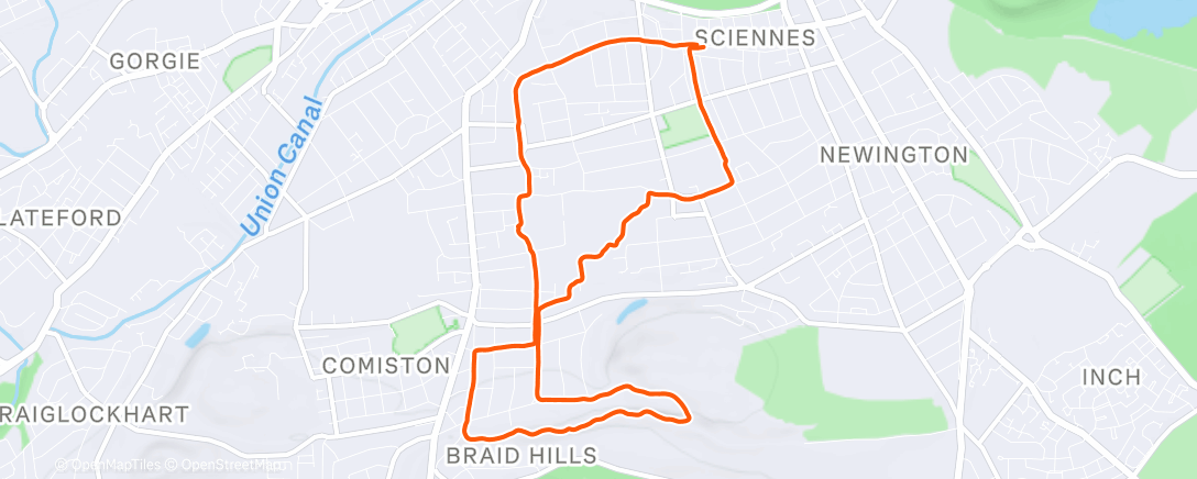 Map of the activity, Lunch Run