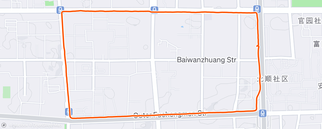 Map of the activity, 午间跑步 🌞