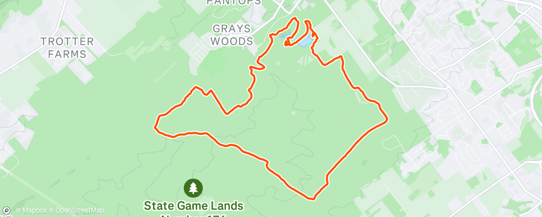 Map of the activity, Scotia trails and grass