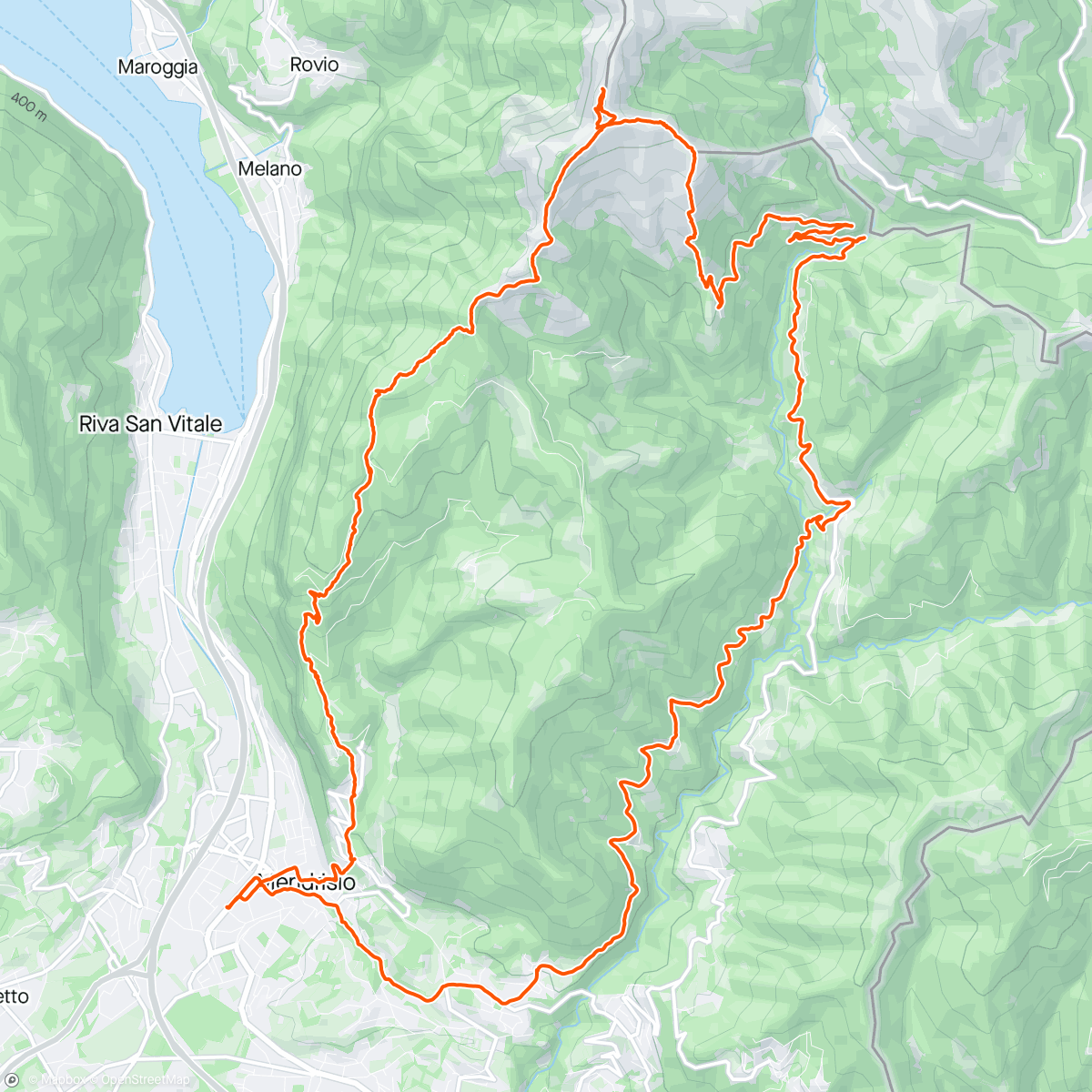Map of the activity, Monte Generoso Hike