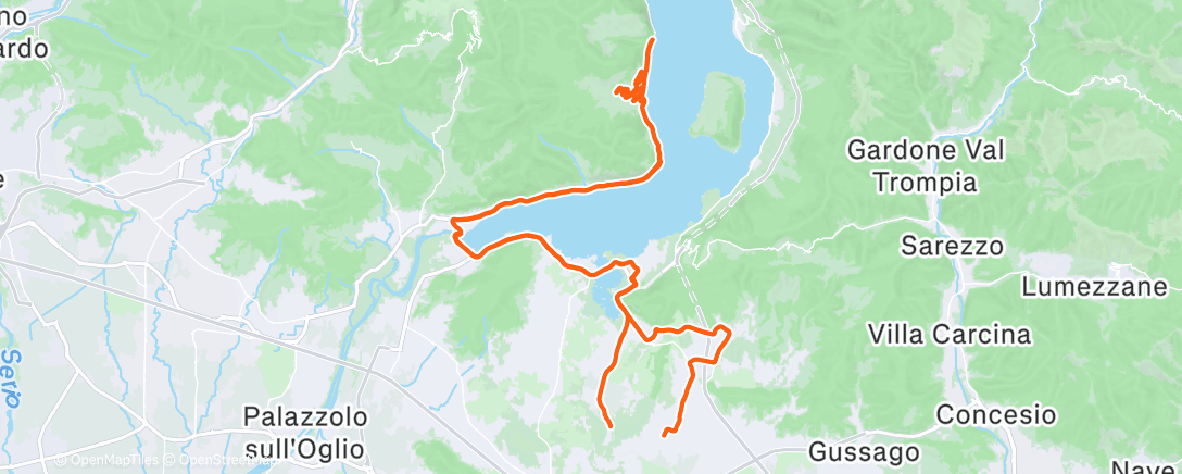 Map of the activity, Pedalata mattutina