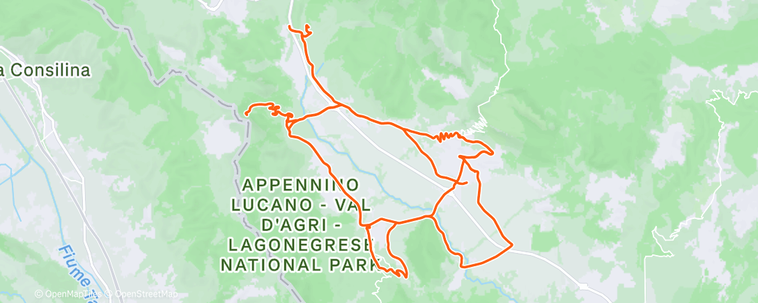 Map of the activity, Pedalata mattutina