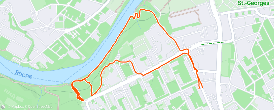 Mapa da atividade, Course à pied le soir