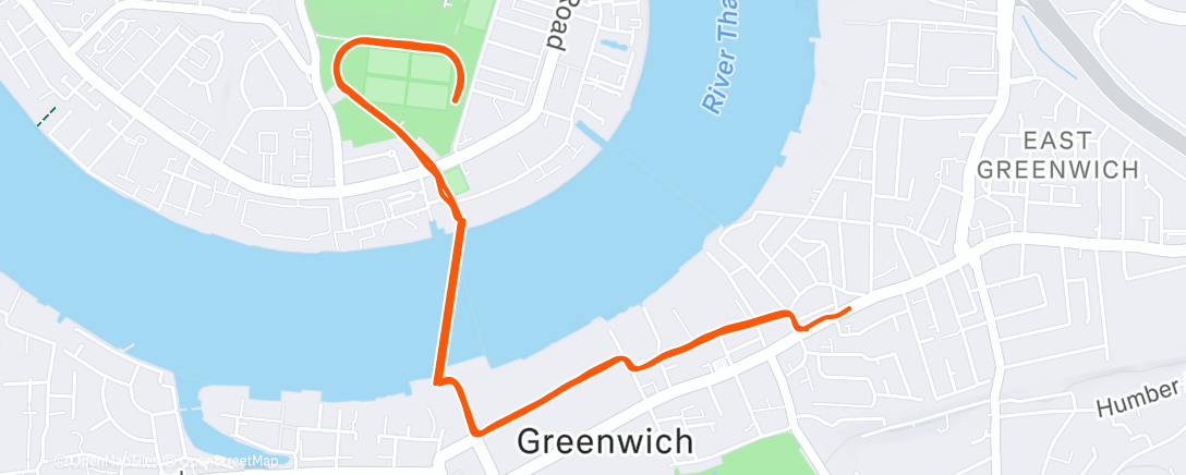 Map of the activity, 2km w/u, 25*400/45sec, 2km c/d