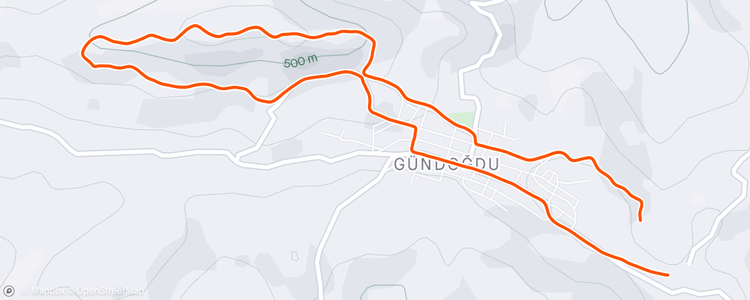 Carte de l'activité Doca Gündoğdu Ultra 9 km . Yaş Grubu 5