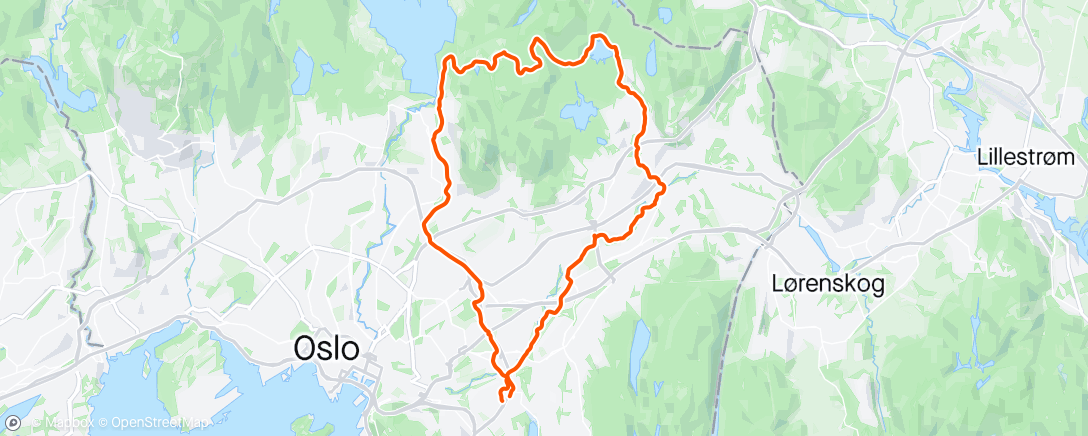 Map of the activity, På gravel langs Alna, i Lillomarka og Solemskogen med Robert