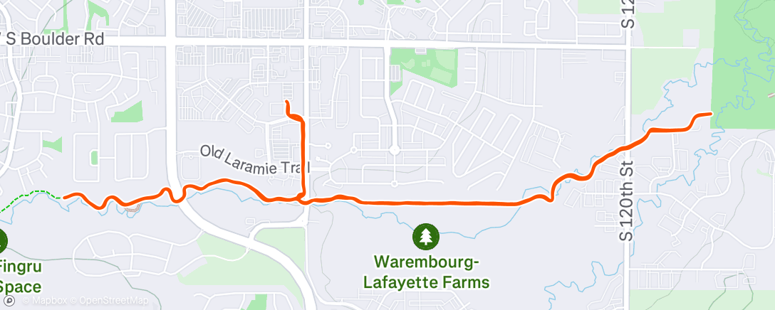 Map of the activity, Afternoon Run