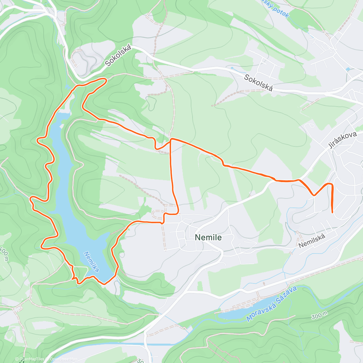 Map of the activity, Poslední letošní běhoslužba kol Nemilky  ❤️🙏