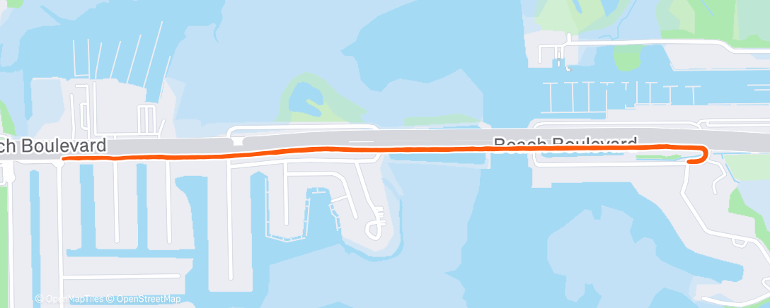 Map of the activity, Beach Bridge run