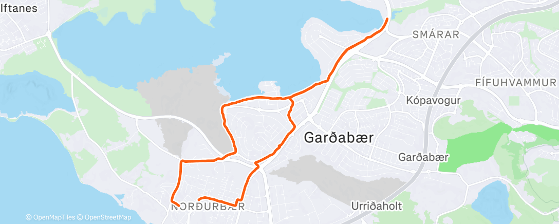 Map of the activity, Léttar 75min í hálku