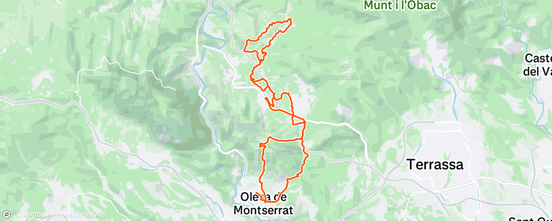 Map of the activity, Bicicleta de montaña eléctrica matutina