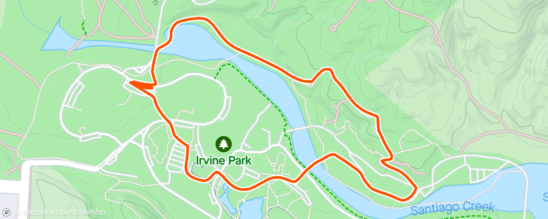 Map of the activity, Irvine Park Hike