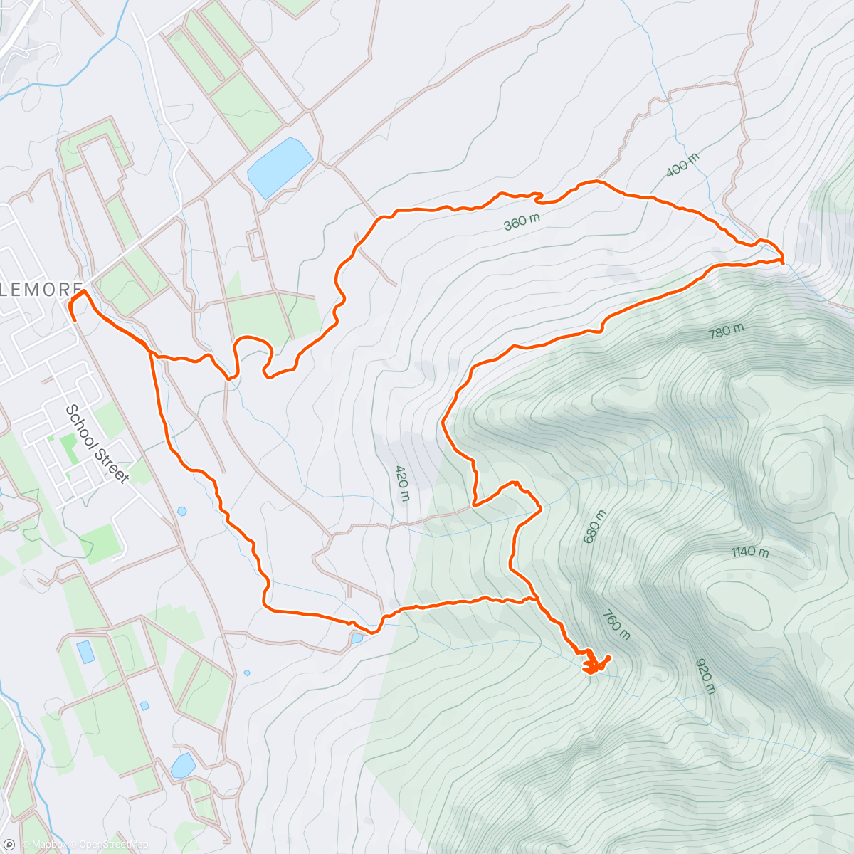 Map of the activity, When a hike became a trail run