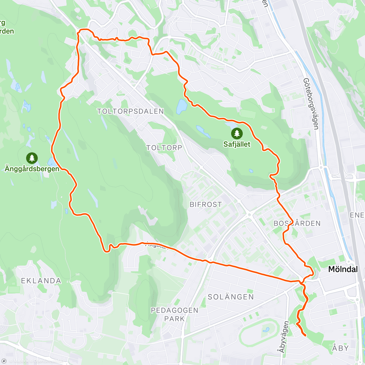 Map of the activity, Evening Run