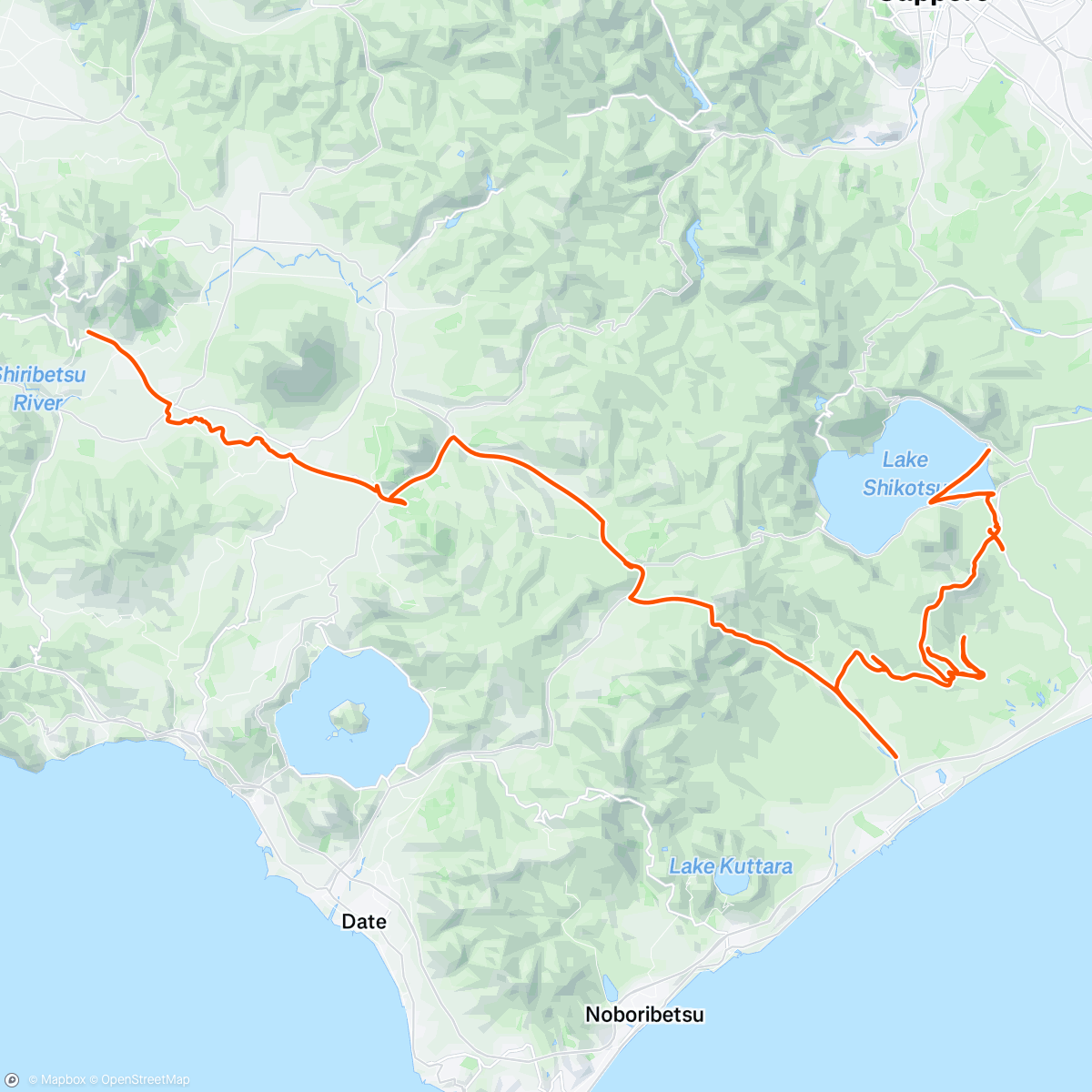 Map of the activity, ニセコエクスペディション、制限時間には間に合わなかったけど完走！