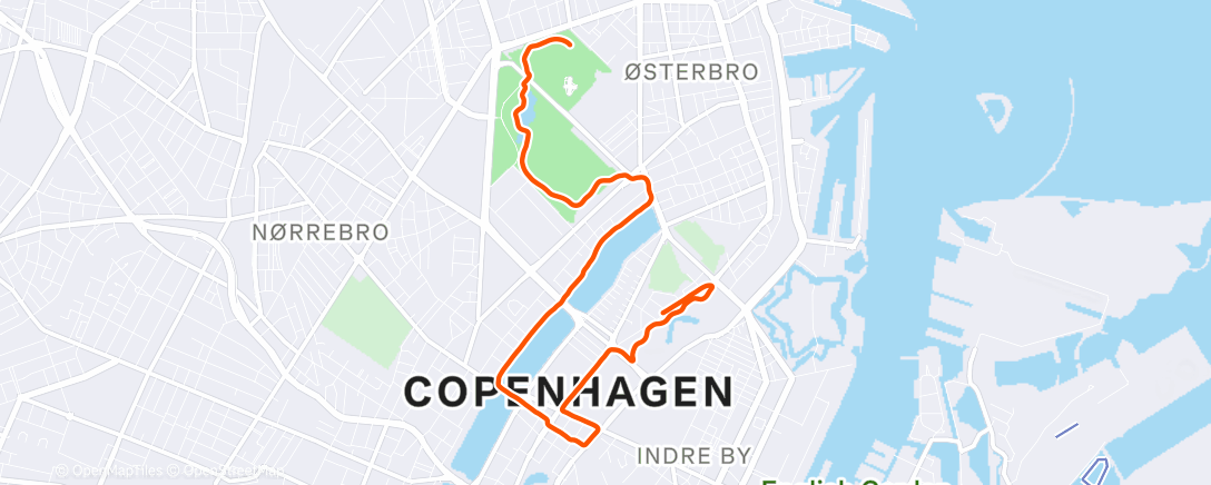 Map of the activity, Afternoon Run