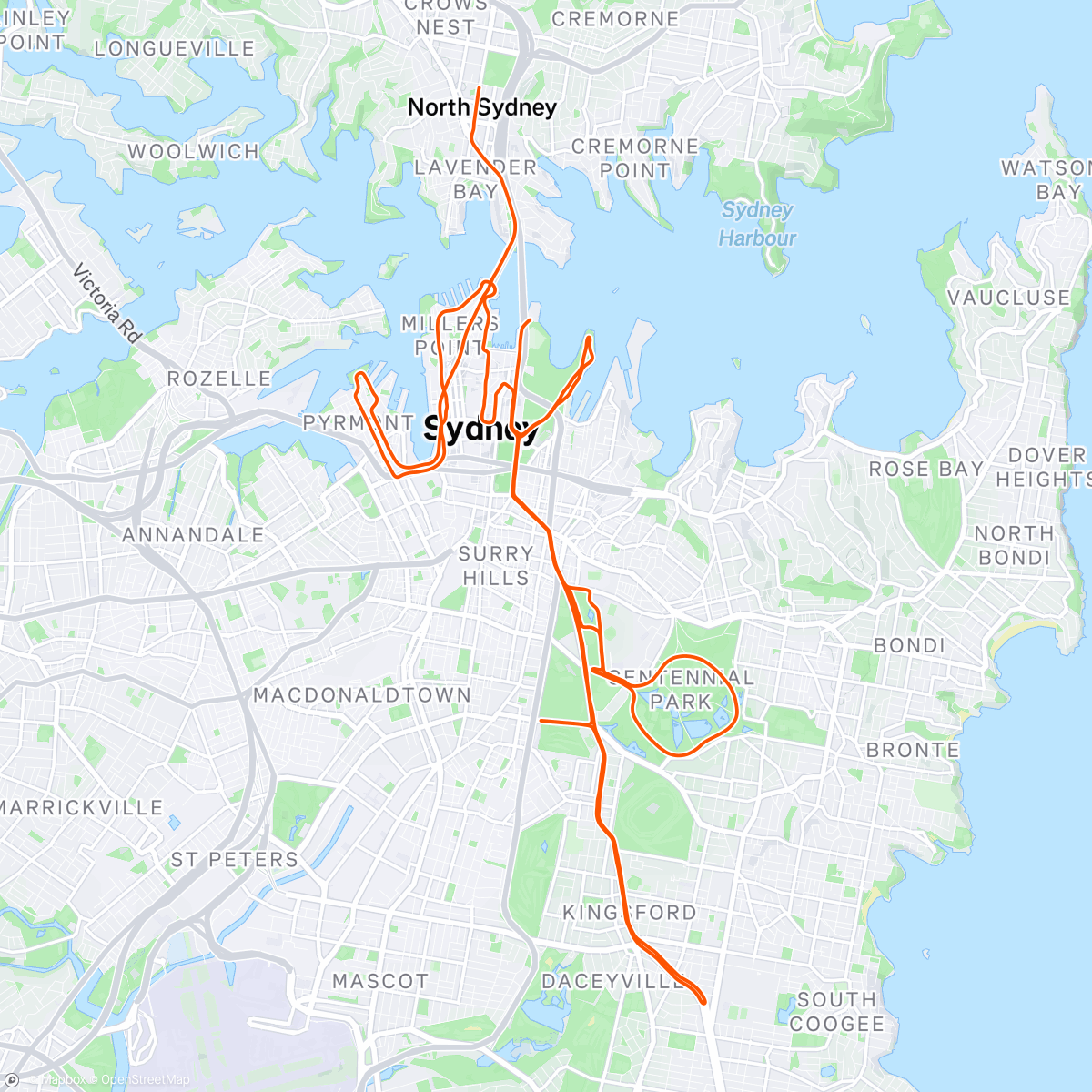 Map of the activity, Sydney Marathon Baby!!! 7 stars Alhamdulilah!!! 😀🌟