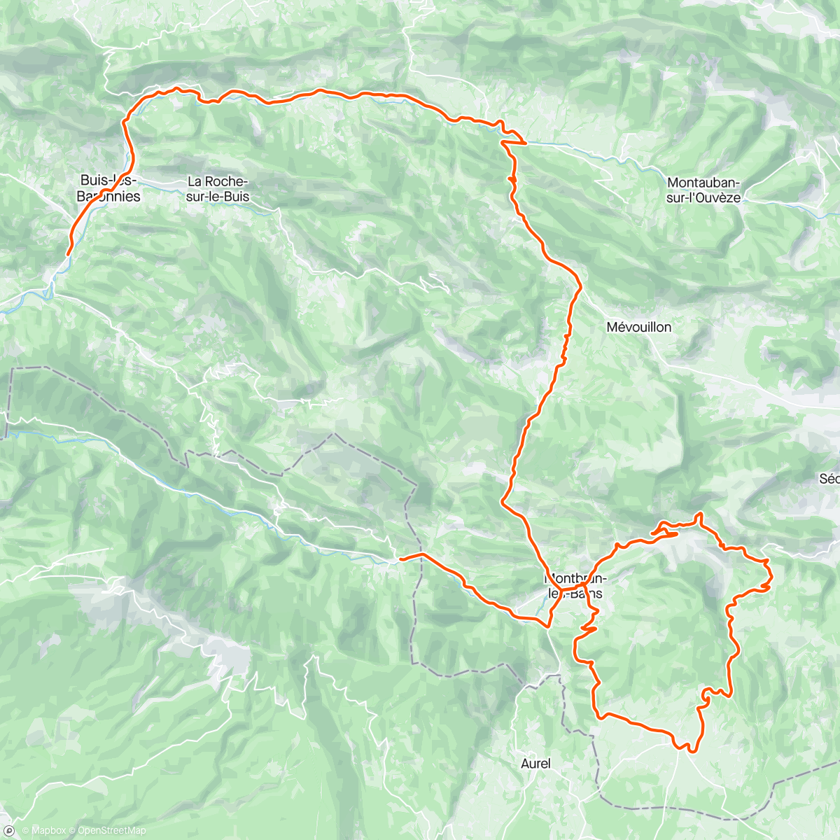 Mapa da atividade, PROVENZA: Col d'Aulan, col de Macuegne, col de l'Homme Mort