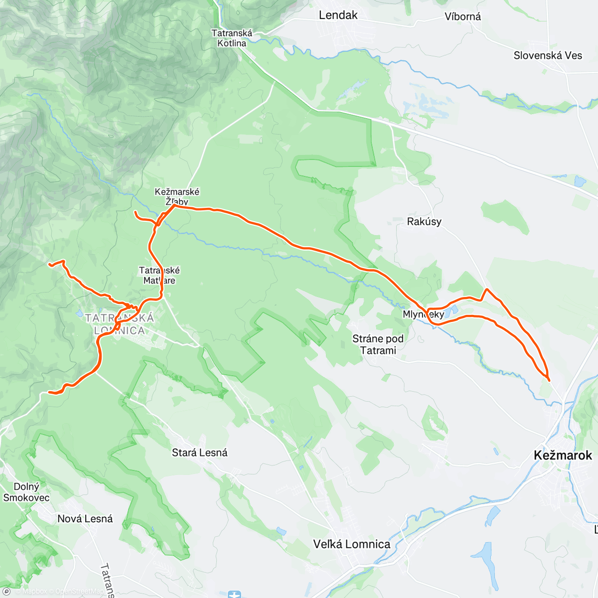 Map of the activity, Tatranská klasika #454 - medzistanica lanovky Štart, T. Lesná