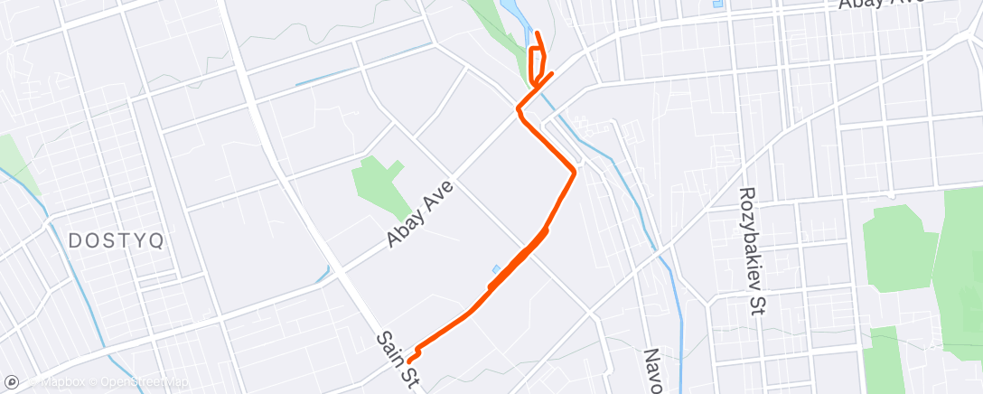 Map of the activity, Утренний забег