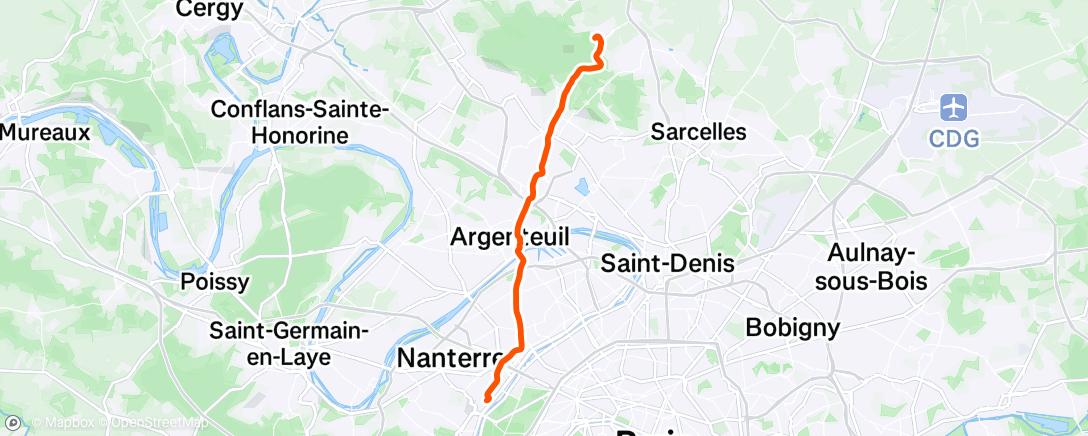 Map of the activity, Sortie vélo dans l'après-midi