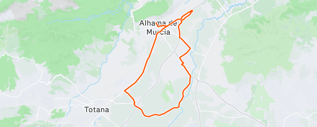 Map of the activity, Bicicleta a la hora del almuerzo