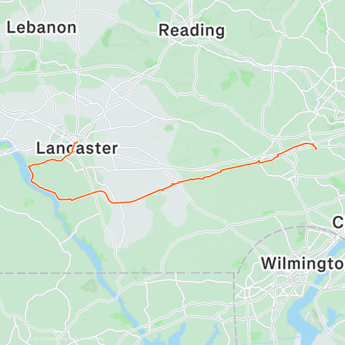 Enola Low Grade Trail Lancaster to Malvern 116.8 km Cycling Route on