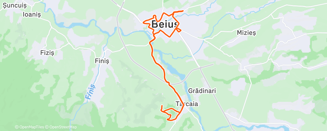 Map of the activity, Afternoon Run