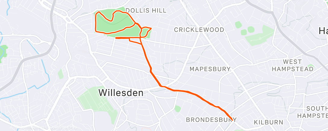 Map of the activity, Lunch Run