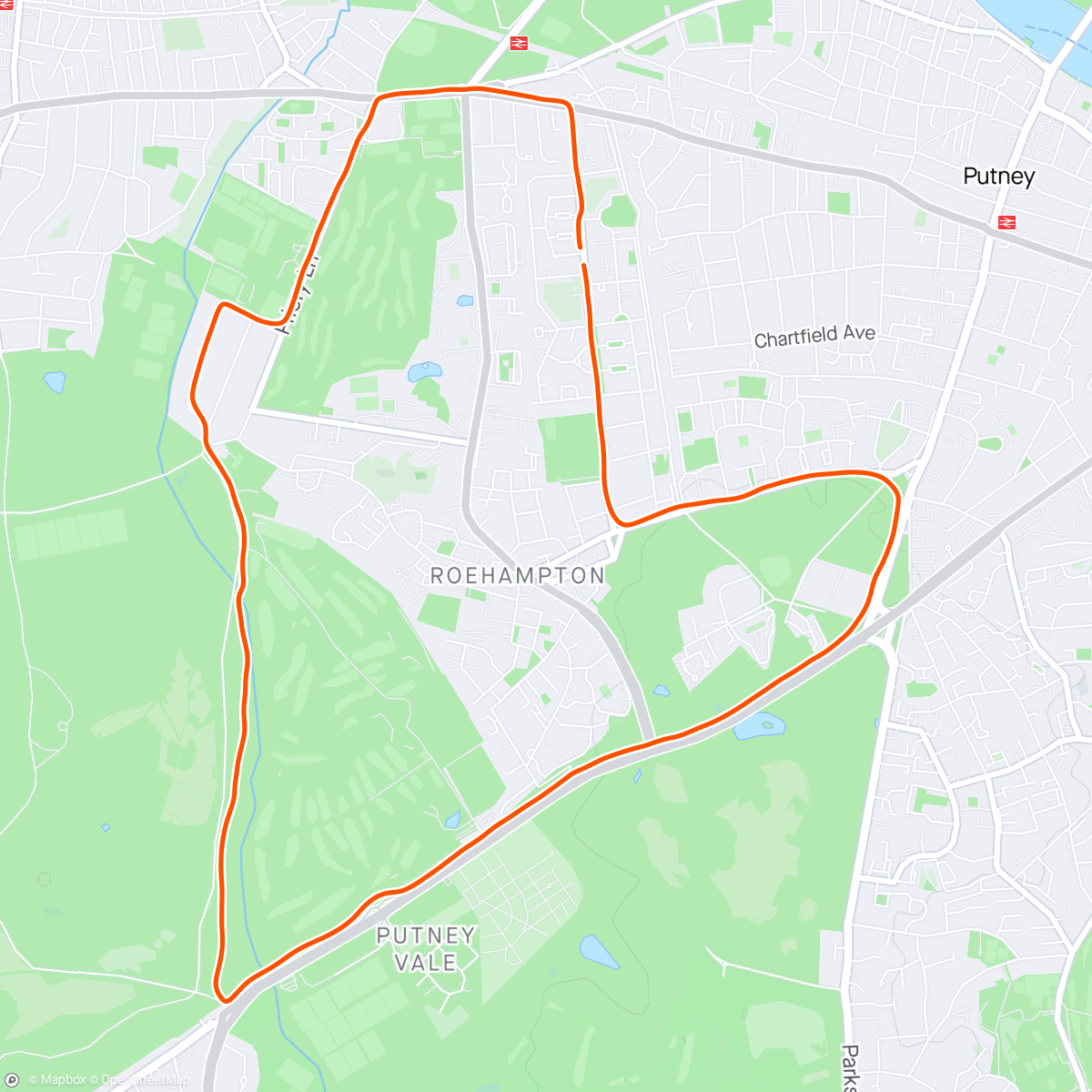 Map of the activity, Little bit of Richmond Park A3 Evening Loop