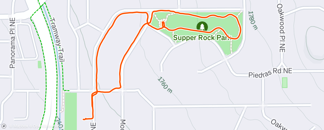 Map of the activity, Evening Walk