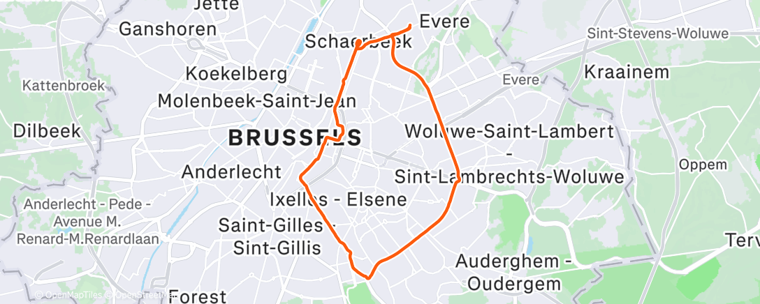 Map of the activity, (095) — Course à pied en soirée