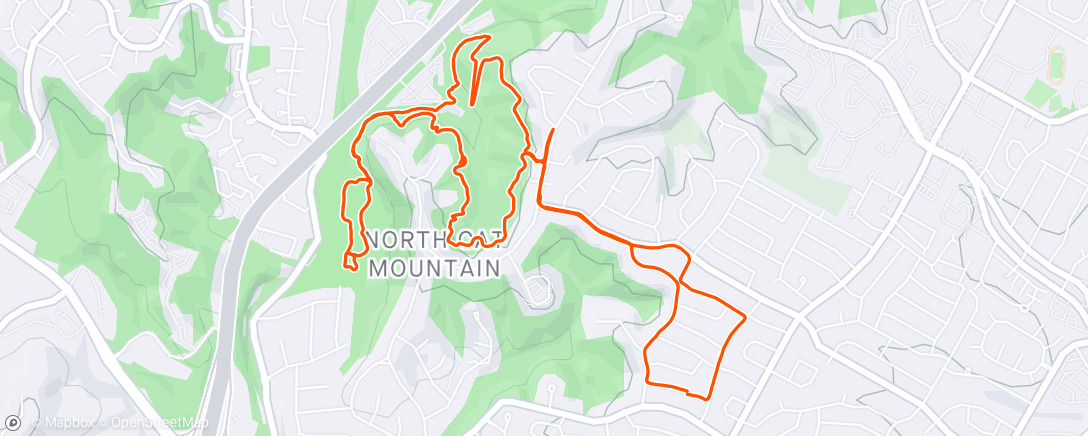 Map of the activity, Bull Creek Evening Trail Run + Lollipop + Space Mountain