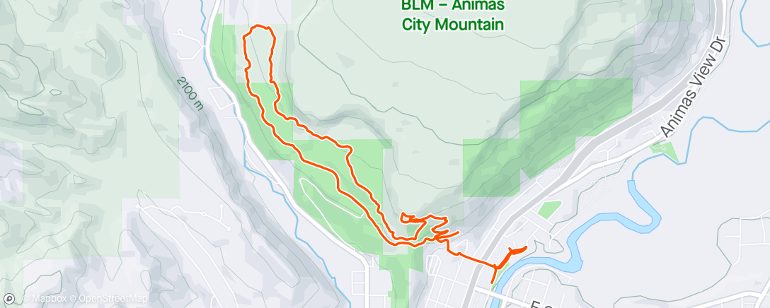 Map of the activity, Back in Durango