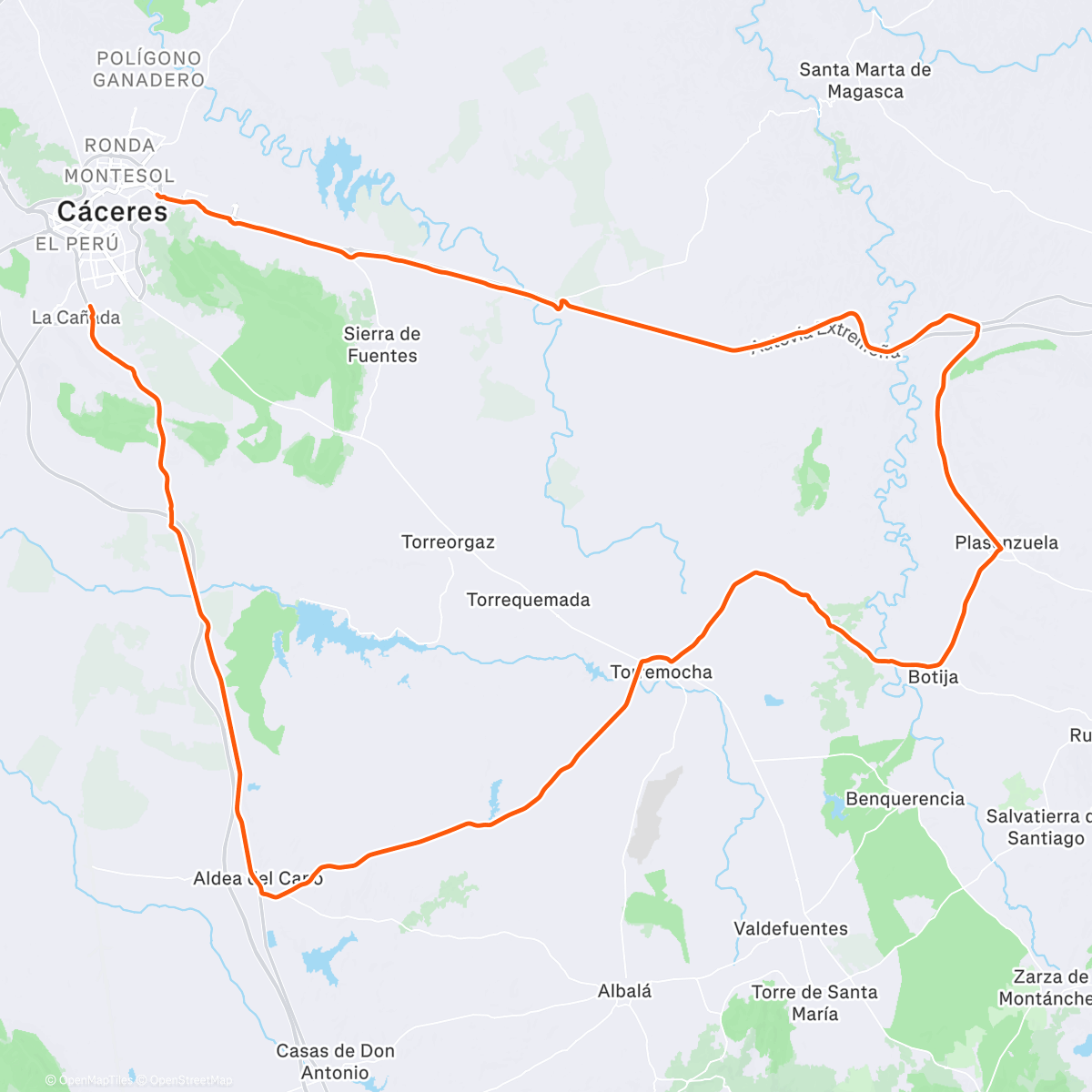 Map of the activity, Morning Ride