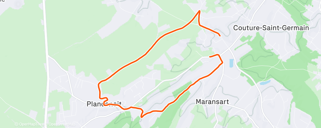 Map of the activity, Trail dans l'après-midi