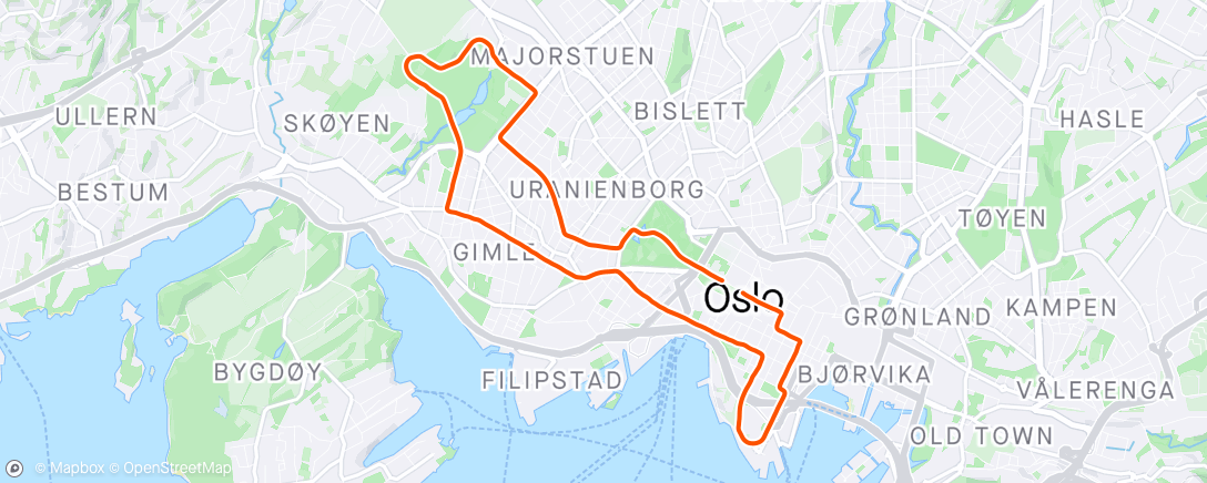 Mapa de la actividad, Sentrumsløpet 2024 | 45:34