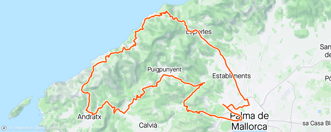 Map of the activity, Morning coast Ride