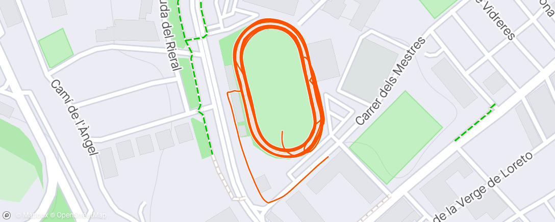 Map of the activity, 6km + 12 x 200m