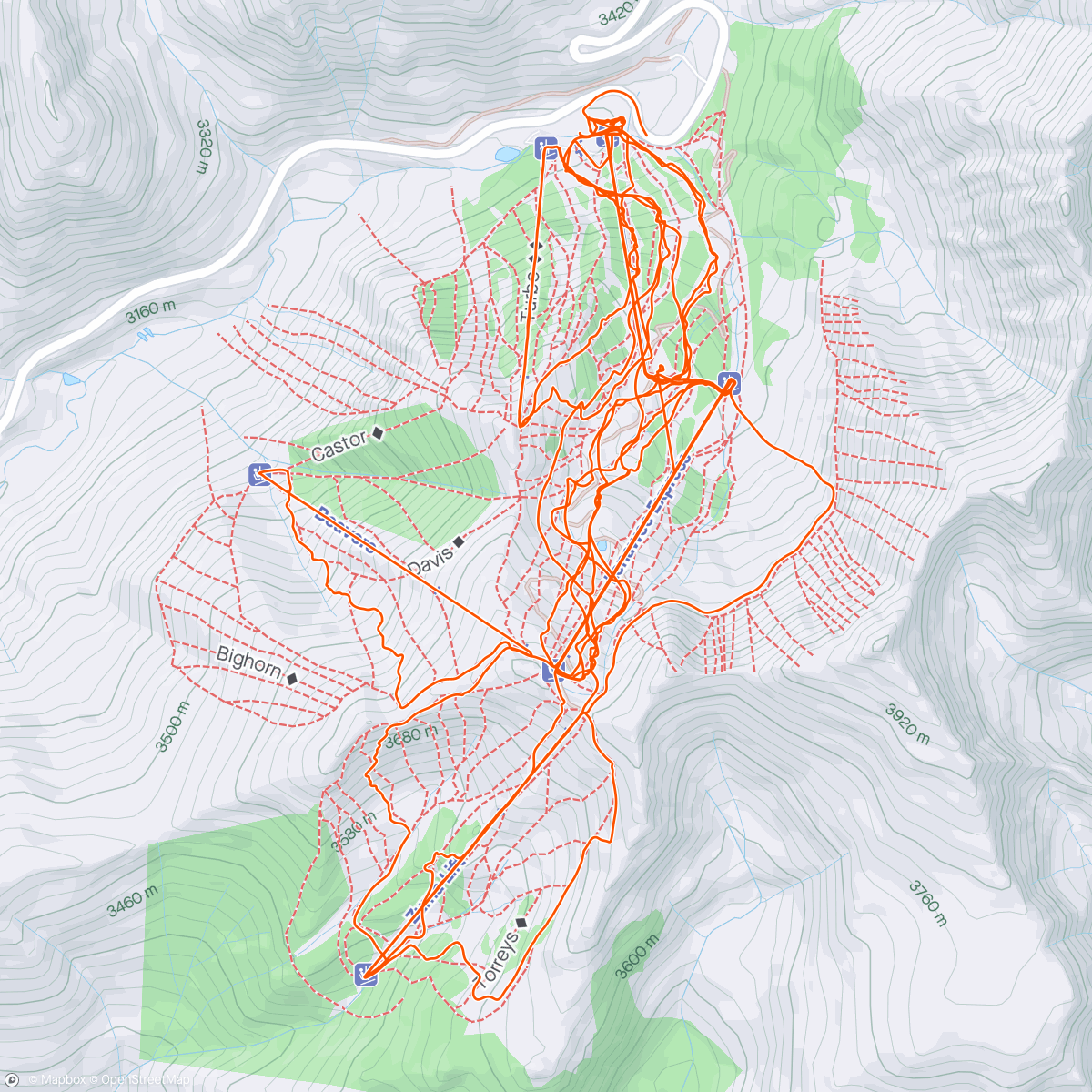 Карта физической активности (Afternoon Alpine Ski)