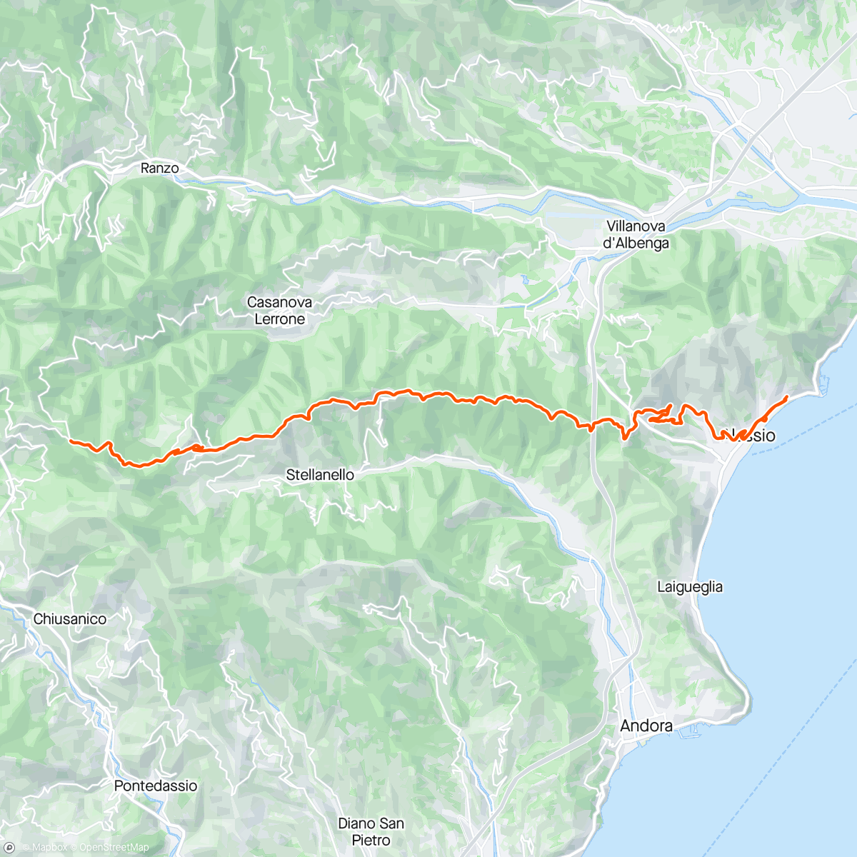 Map of the activity, Alassio giro