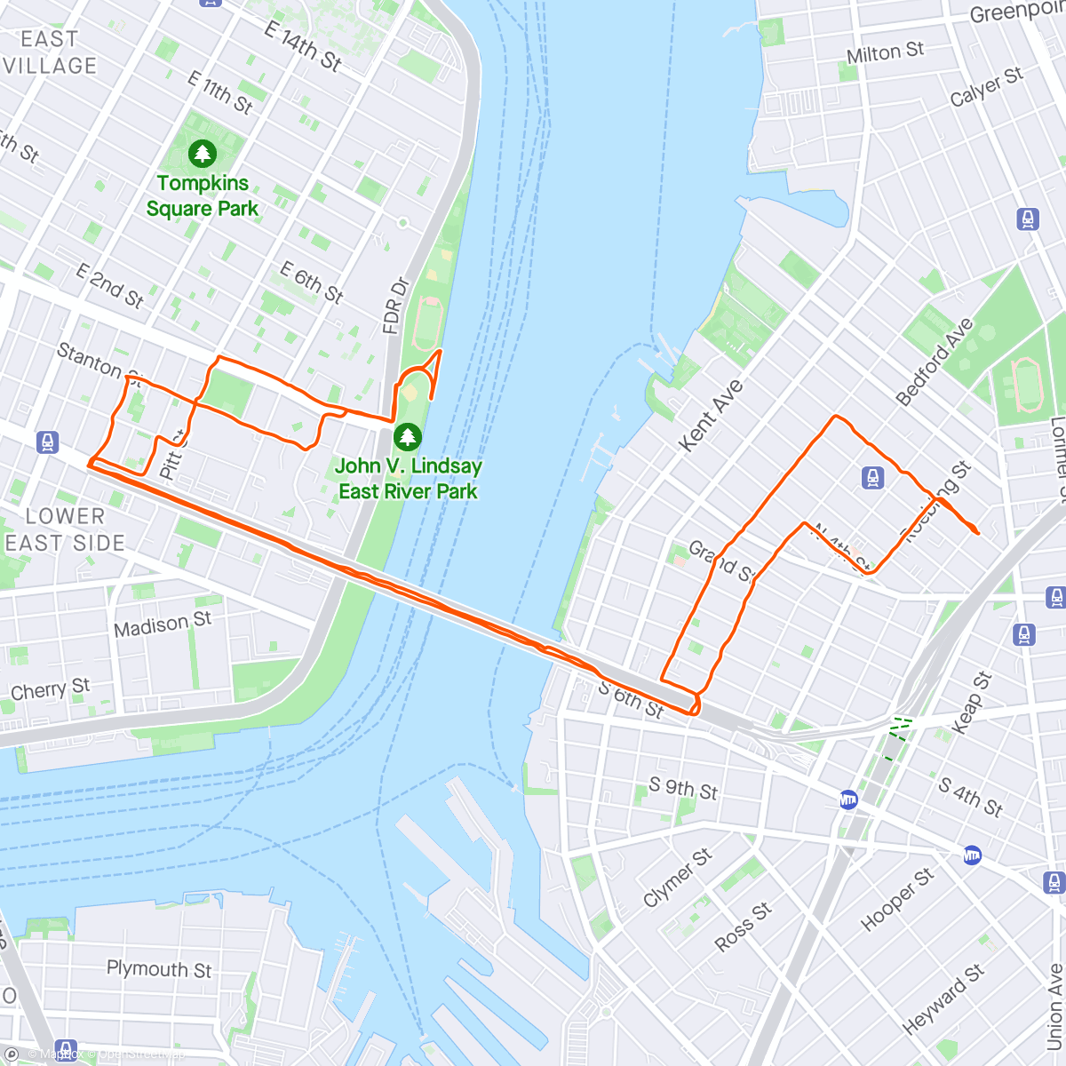 Mapa de la actividad (Williamsburg Bridge 🌦️)