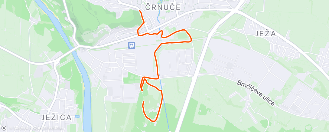 Map of the activity, Evening Run
