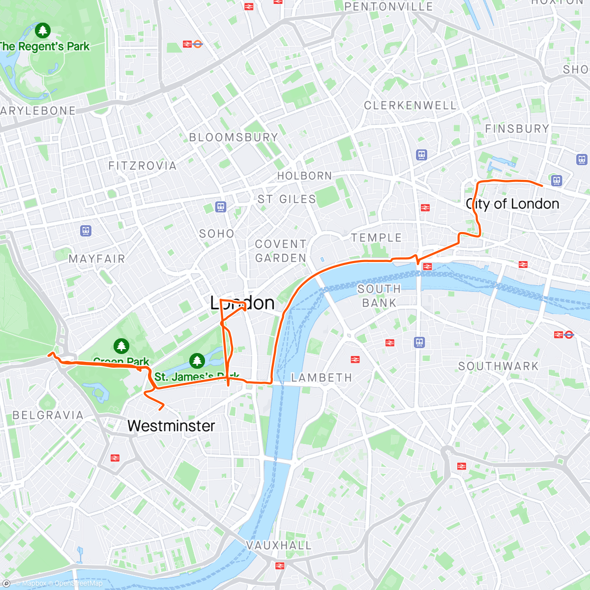 Map of the activity, London citybike part one