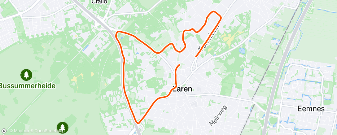 Map of the activity, Ochtendloop Laren
