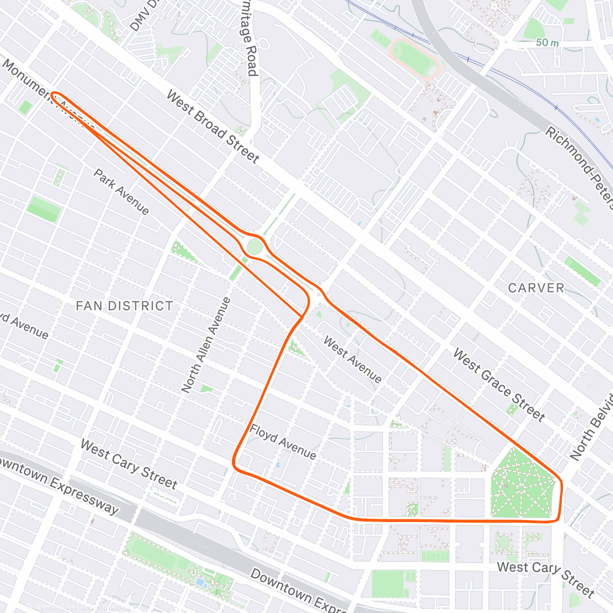Map of the activity, Zwift - The Fan Flats in Richmond