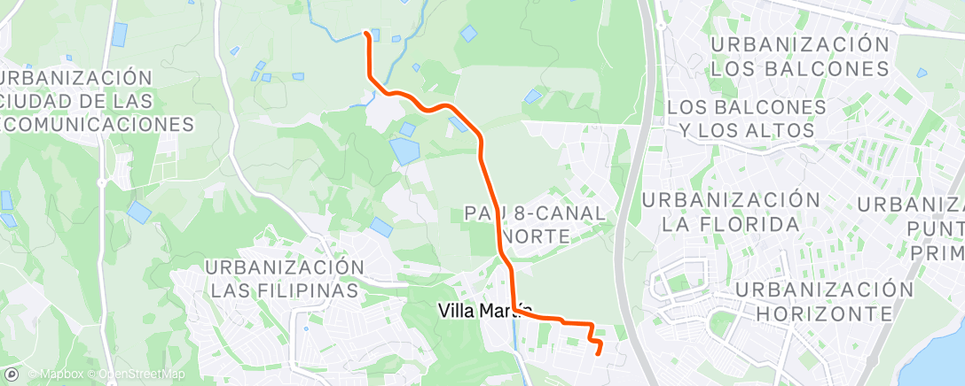 Map of the activity, Evening Run