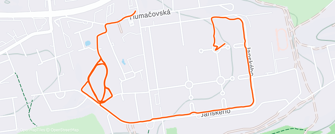 Map of the activity, Evening Run