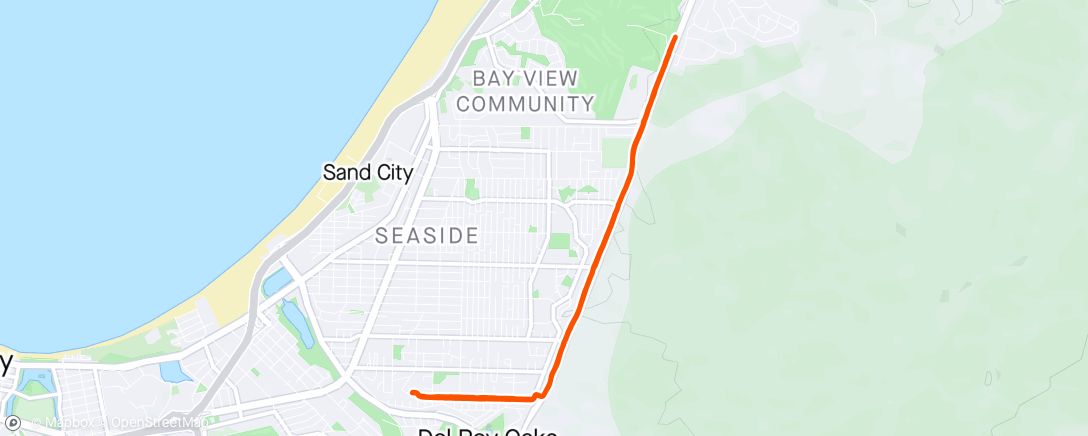 Map of the activity, Monterey run